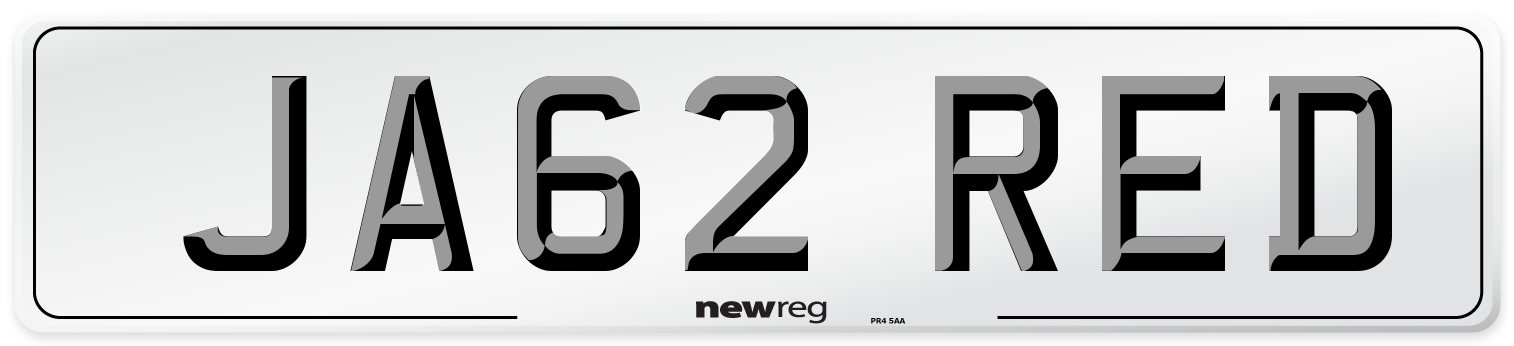JA62 RED Number Plate from New Reg